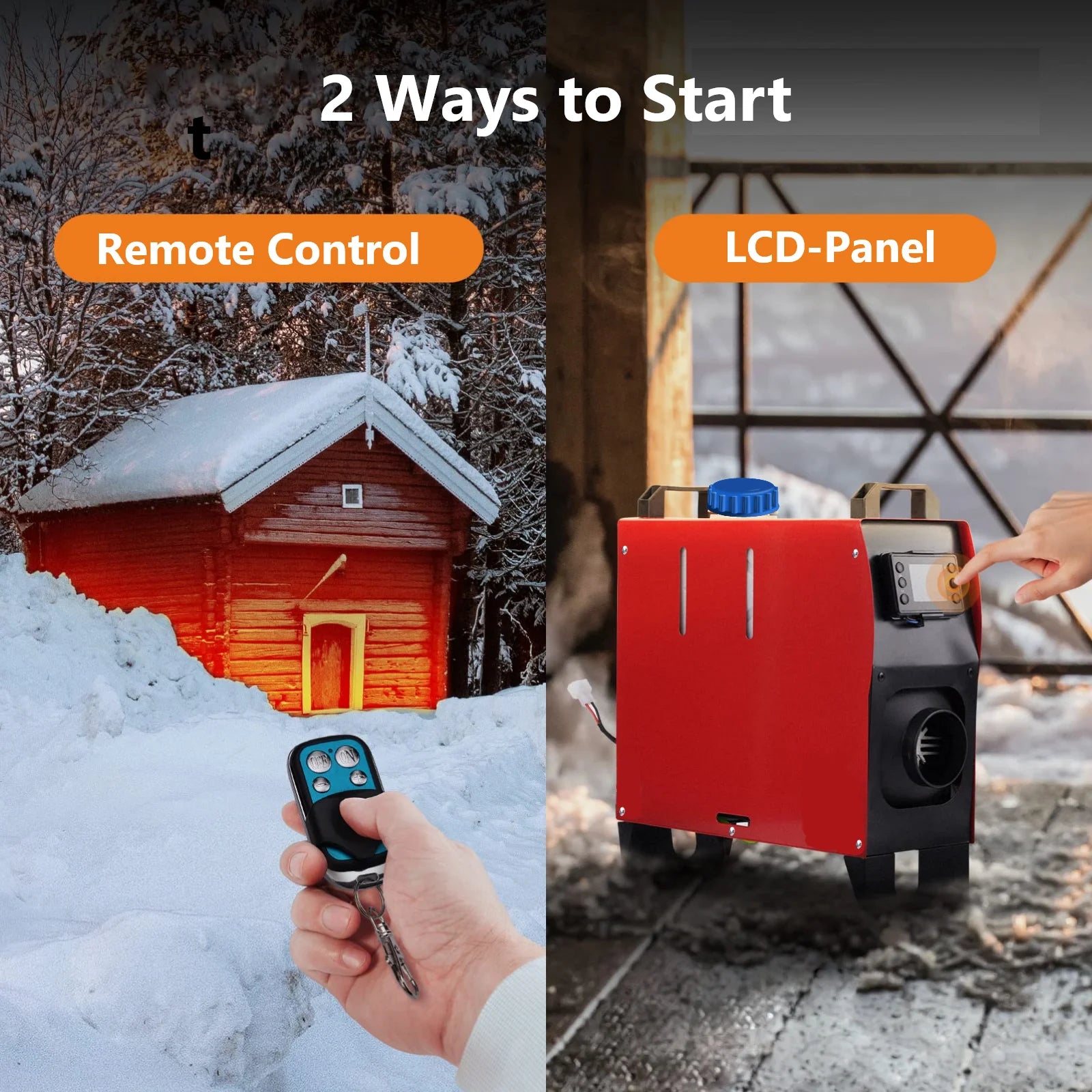 Diesel Heater 2KW Air Heater 12V&24V 5KW Car Heater Diesel with Automatic Start Stop Timer Switch Parking Heater for Car Truck