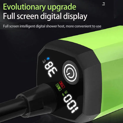 Portable Outdoor Electric Shower, 6000Mah Camping Shower,Rechargeable Full Screen Intelligent Digital Display for Camping Hiking