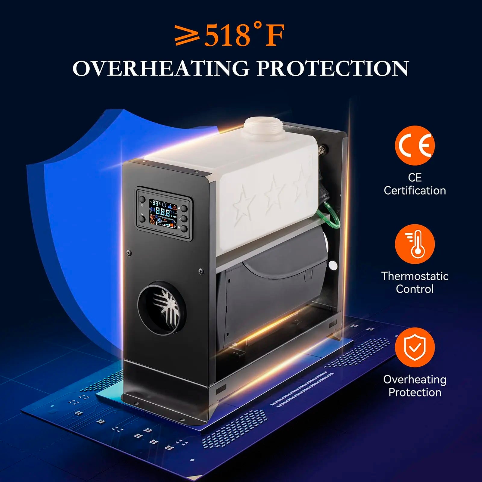 Diesel Heater 2KW Air Heater 12V&24V 5KW Car Heater Diesel with Automatic Start Stop Timer Switch Parking Heater for Car Truck